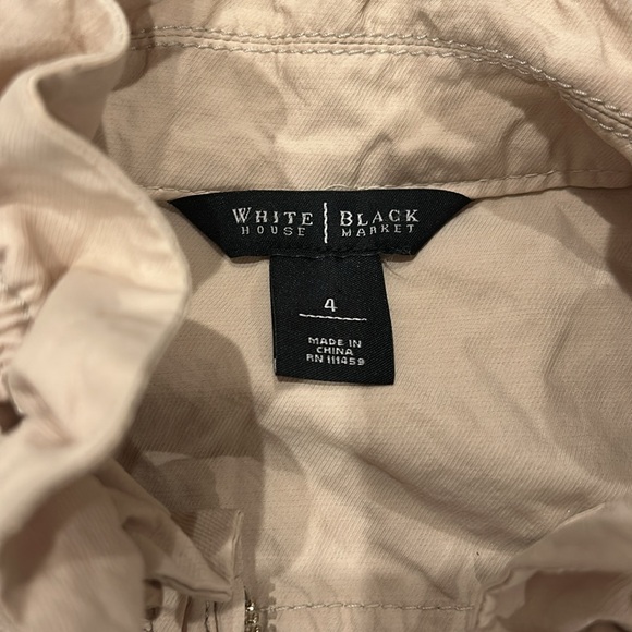 White House black market cotton blend lightweight zip up jacket size 4 - Picture 3 of 5